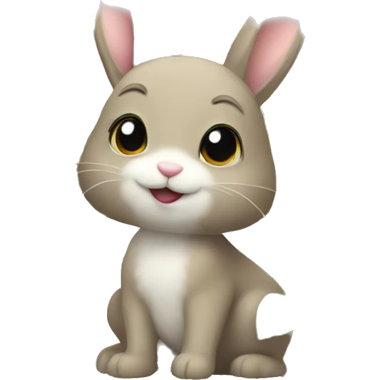 Little bunny with sunflower emoji