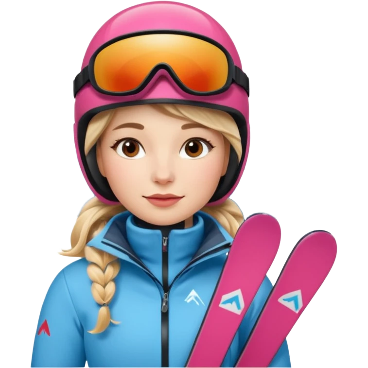 Woman Skiing , Background Matterhorn emoji