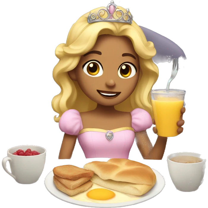 Princess eating breakfast  emoji