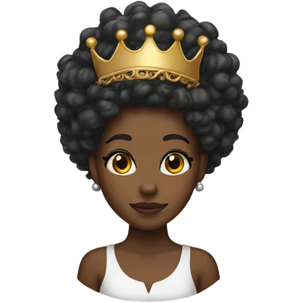 black girl with curly and crown on her head  emoji