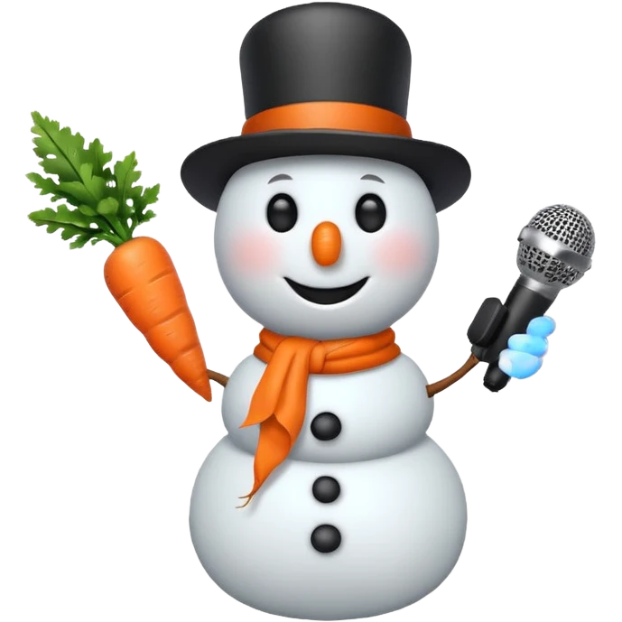 snowman holding mic in hand emoji