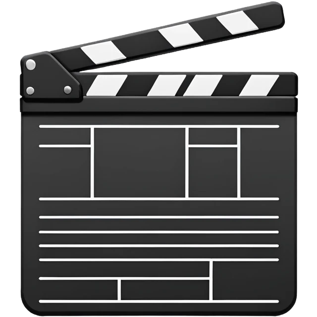 ultra minimalist film slate, one line drawing, abstract emoji