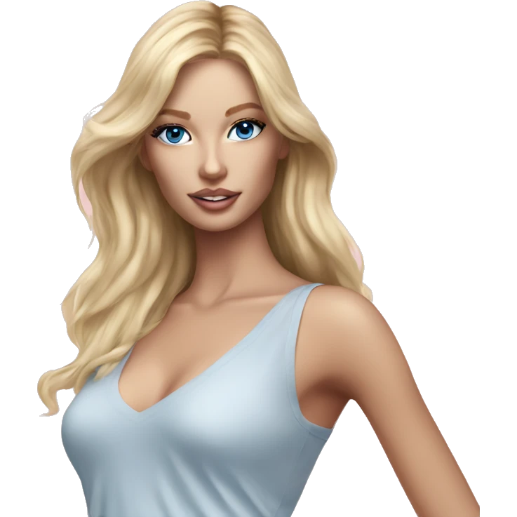 Realistic victoria secret model blonde blue eyes  emoji