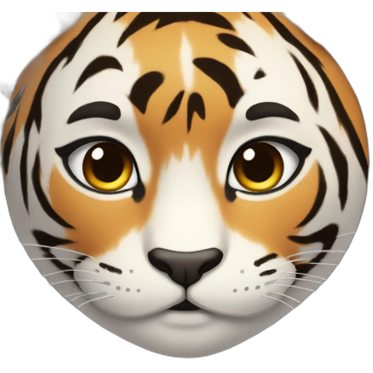 Tiger in arm of Japanese girl Dark Eyes   emoji