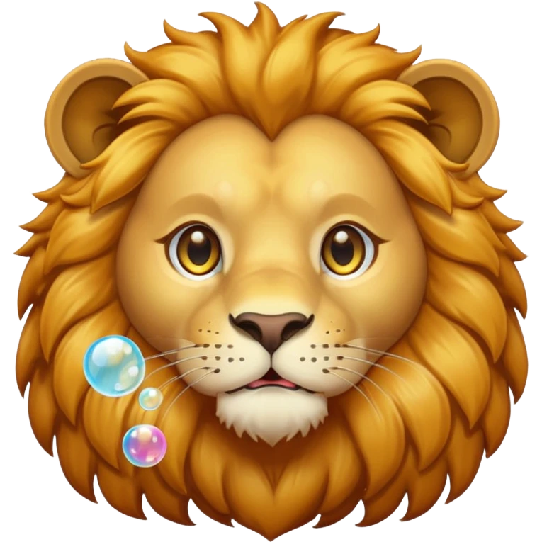  lion blowing bubbles emoji