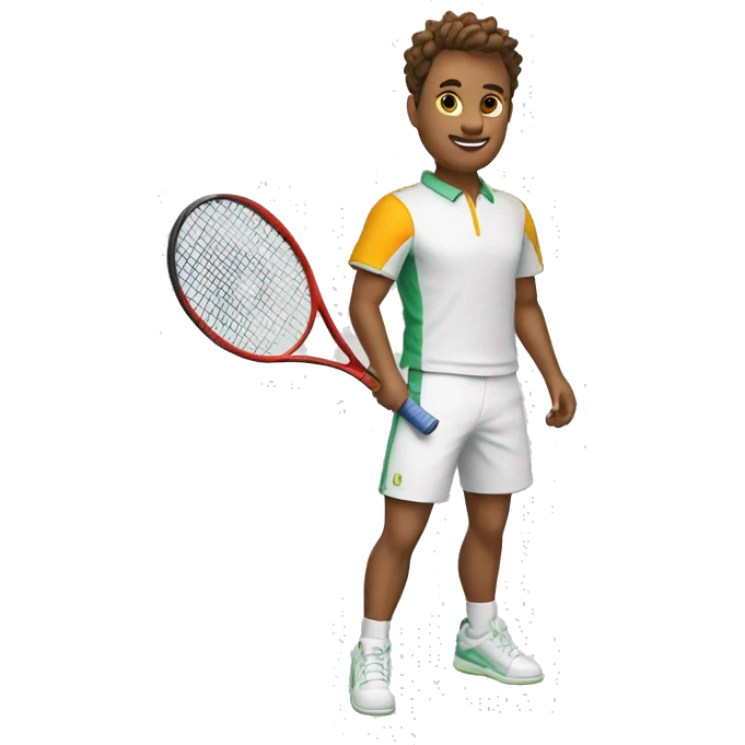 raquette de tennis tenue par un dragon emoji