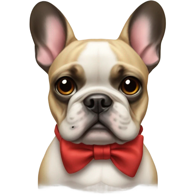 A bow on a French bull dog emoji
