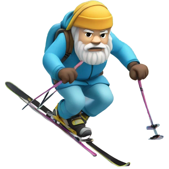Socrates on mountain skis emoji