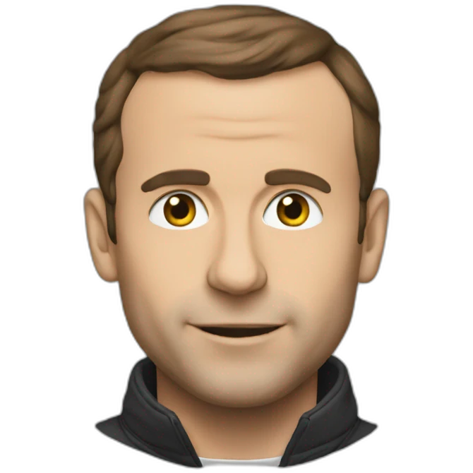 Macron with a top Portugal  emoji