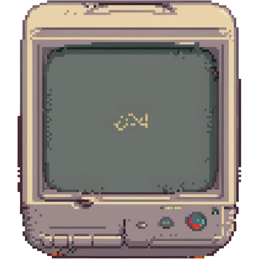 CRT screen cracked with a blinking “404” emoji