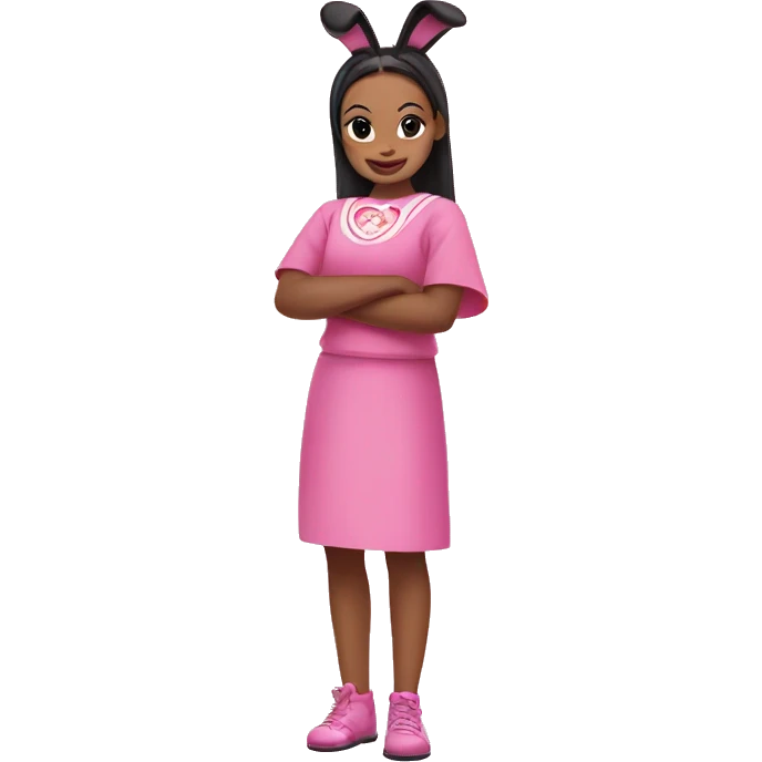 pucca in a pink bunny costume emoji