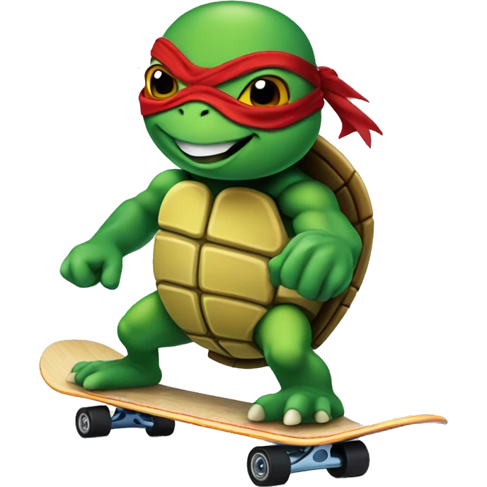 ninja turtle on a skate board emoji