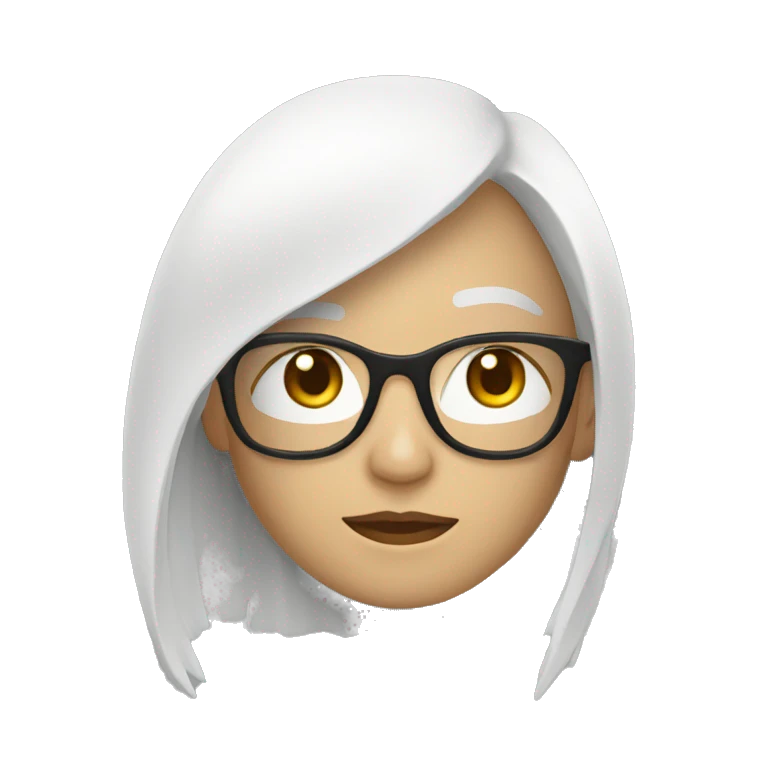 una persona blanca con lentes animada emoji