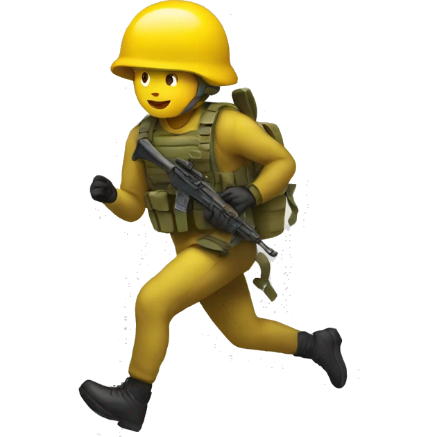 emoji yellow solider running emoji