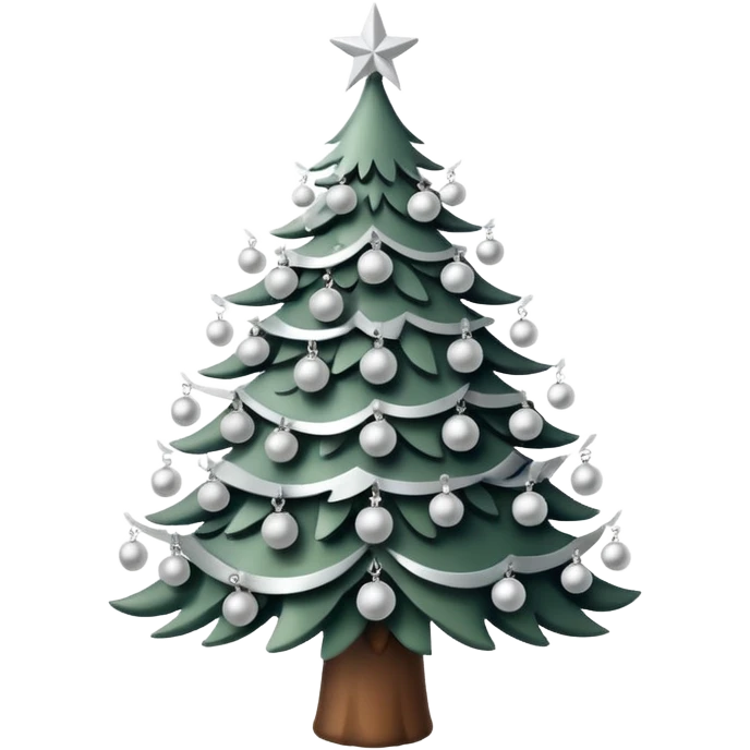 Christmas tree all white emoji