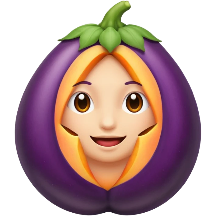 Eggplant inside peache emoji