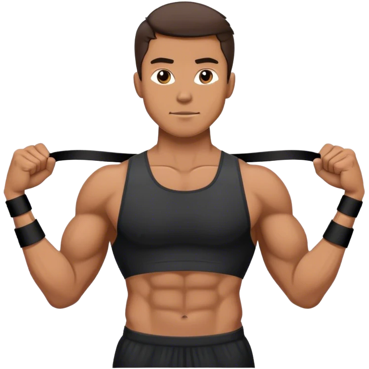 man using resistance band emoji