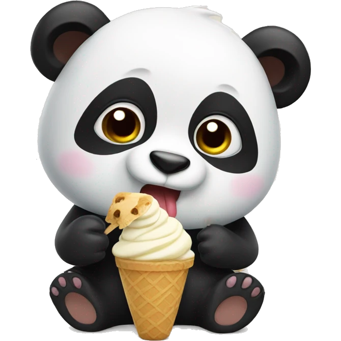 Panda eating ice cream emoji