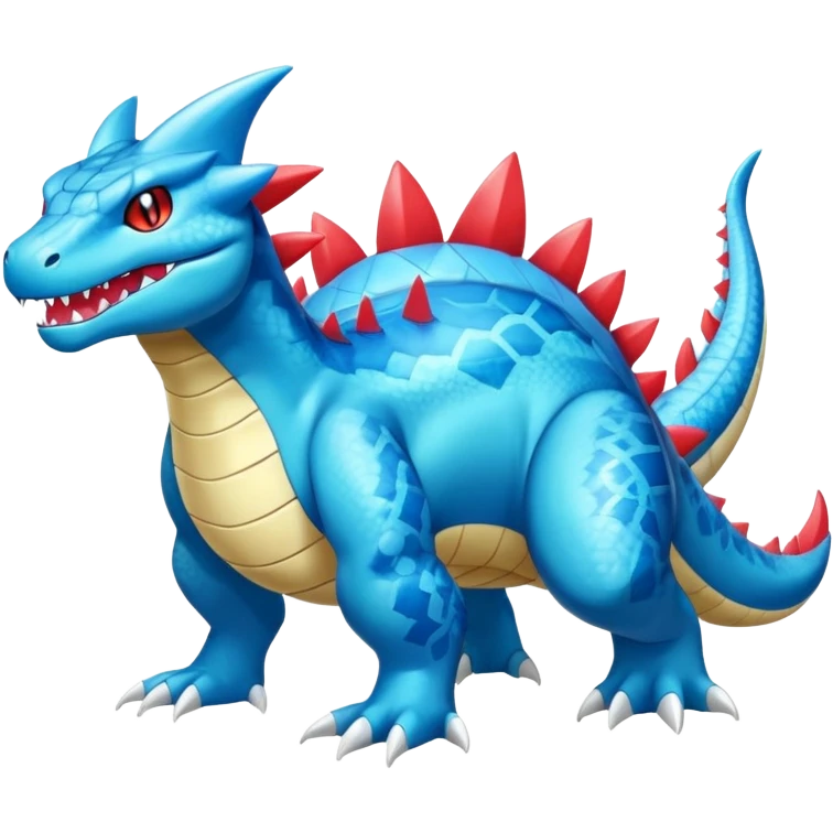 Shiny Exotic Colorful epic Gabite-Salamence-Koraidon-Feraligatr-Fakémon-hybrid-creature (full body)  emoji