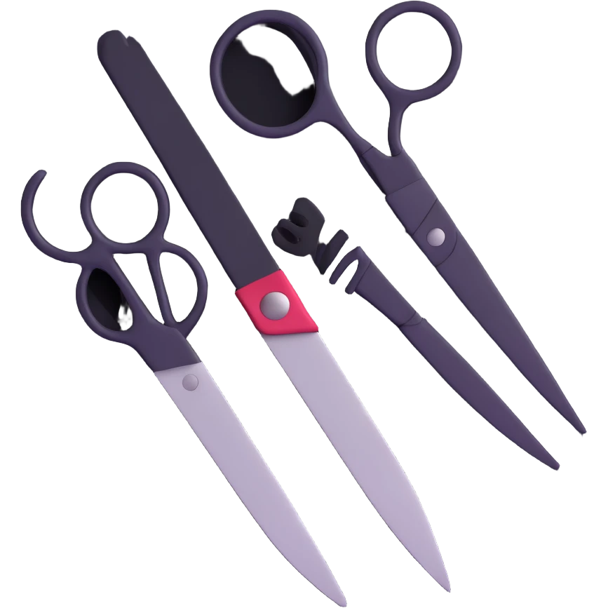 scissors cutting through patterned cloth emoji