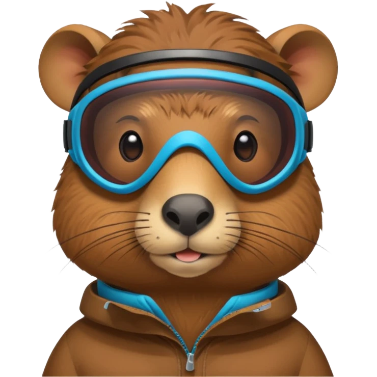 Capibara con lentes para nieve emoji