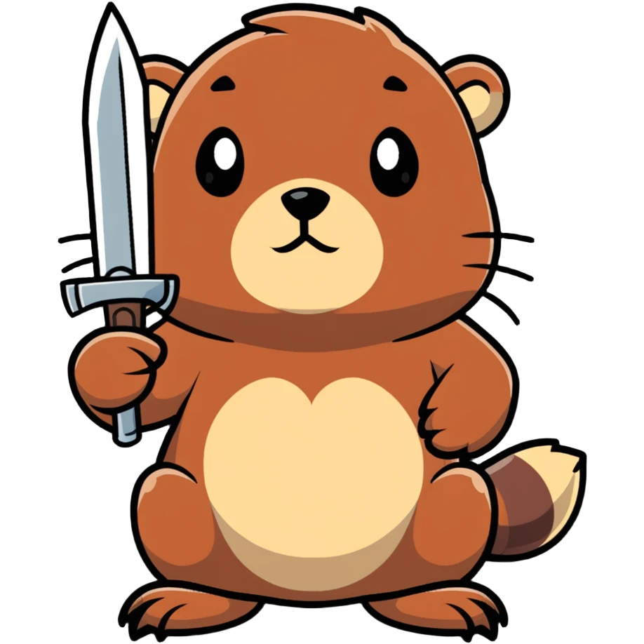 beaver with a weapon emoji