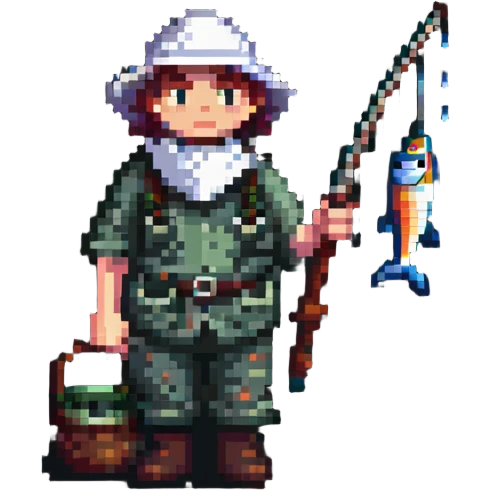 fisherman holding a fishing rod emoji