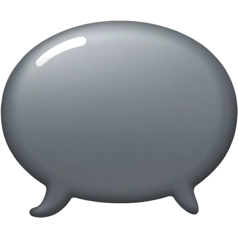 Simple grey chat bubble, messaging icon emoji