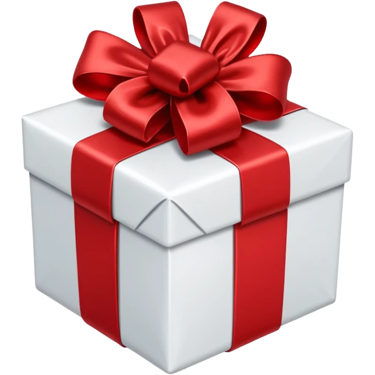 white and red christmas present emoji