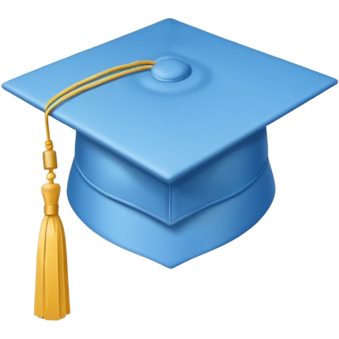 cappello da laurea per un corso terminato blu celeste danza aerea esame bello emoji