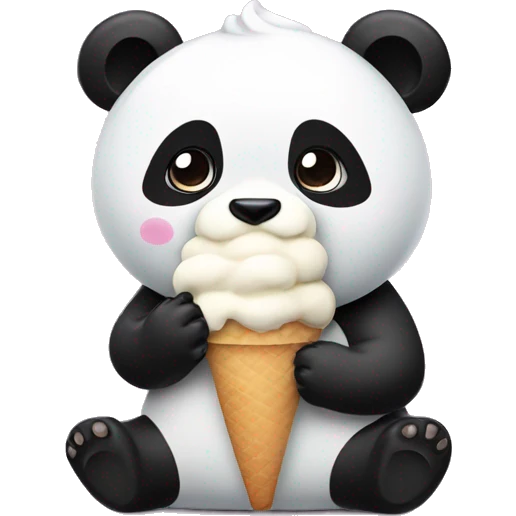 Panda eating ice creamy emoji