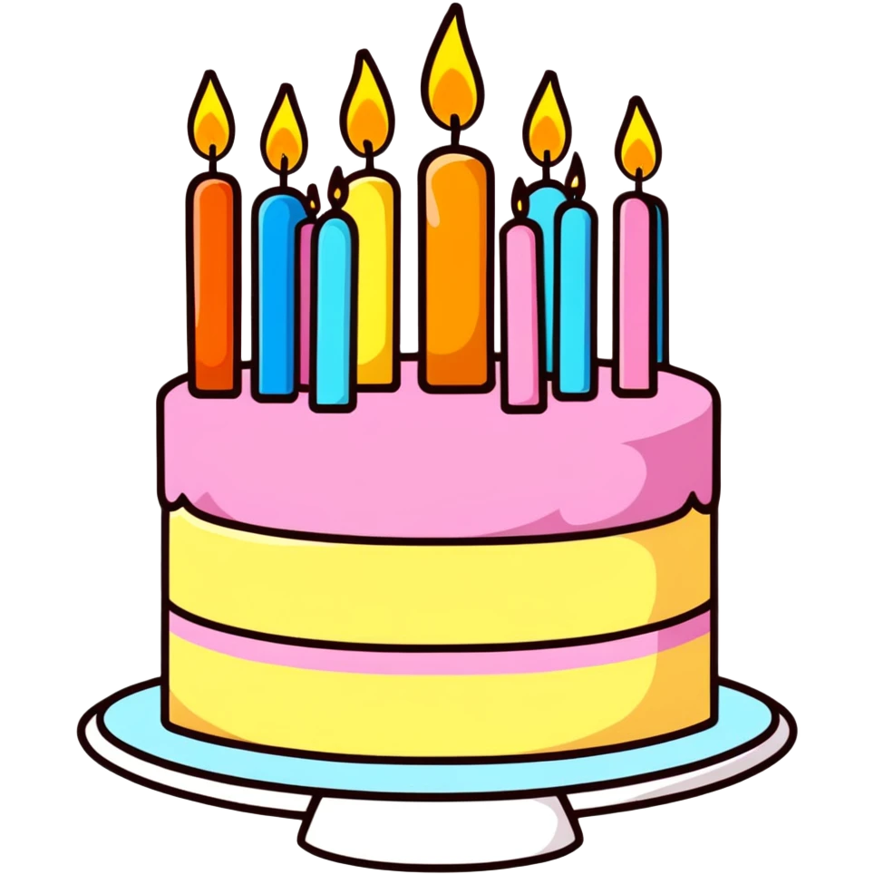birthday cake with candles emoji