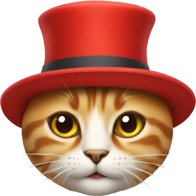 Cat with red hat emoji