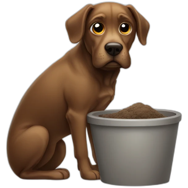 Dog doing poo emoji