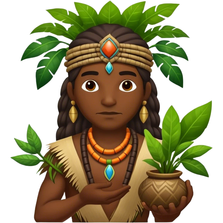amazonian shaman with holy plants  emoji