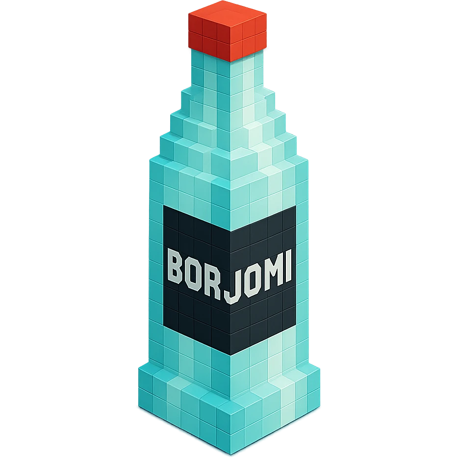 Borjomi bottle with a minimalist black label emoji