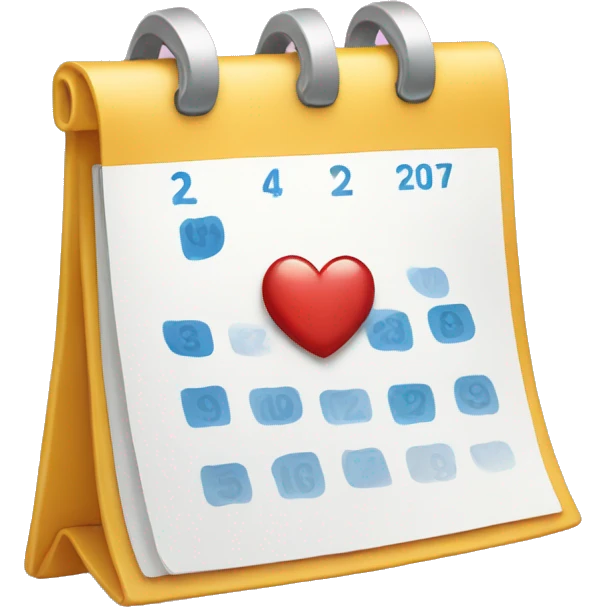calendar with shining heart emoji