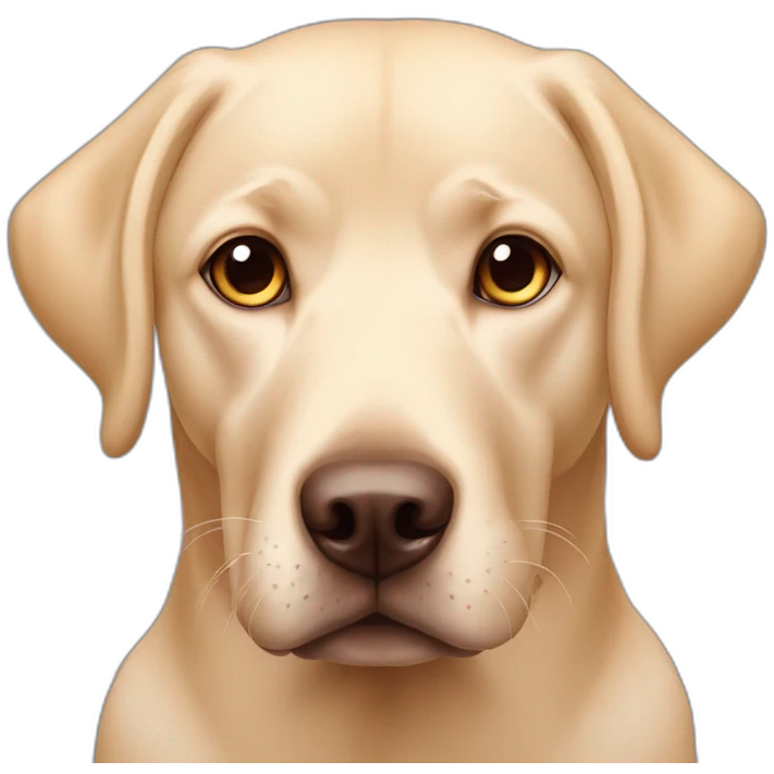 Labrador with hearts in his eyes emoji