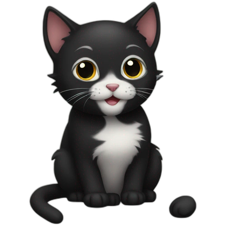 Cute black cat playing emoji