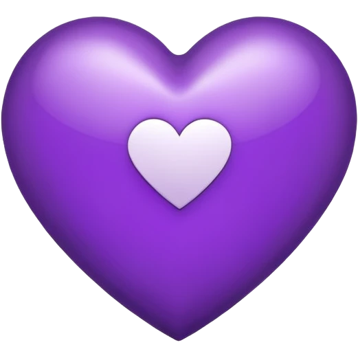 The white Letter “t” inside a Purple Heart emoji