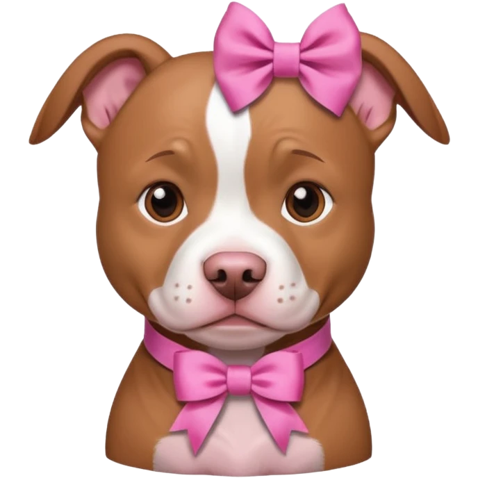 pitbull with hair ribbon  emoji