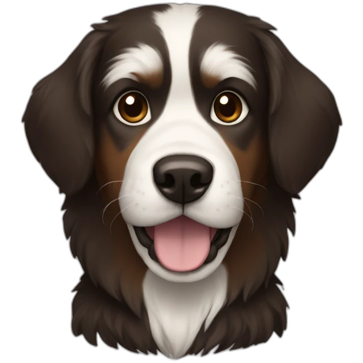 dark fur with brown white dog emoji