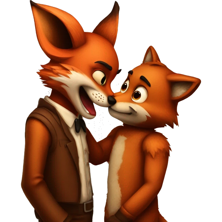 foxy the fox kissing freddy fazbear emoji