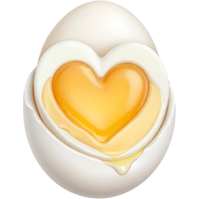 heart made out of an cooked egg (no shell) emoji