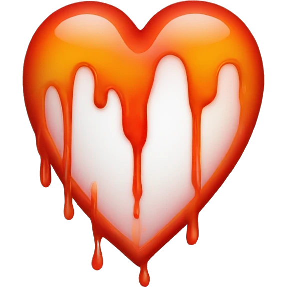 bleeding red heart shape glowing red-orange emoji
