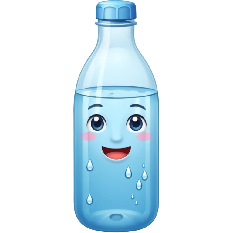 botella de vidrio de agua sin rostro emoji