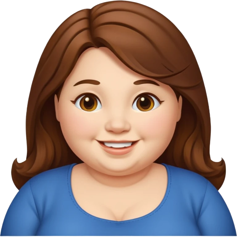 chubby lady with long brown hair emoji
