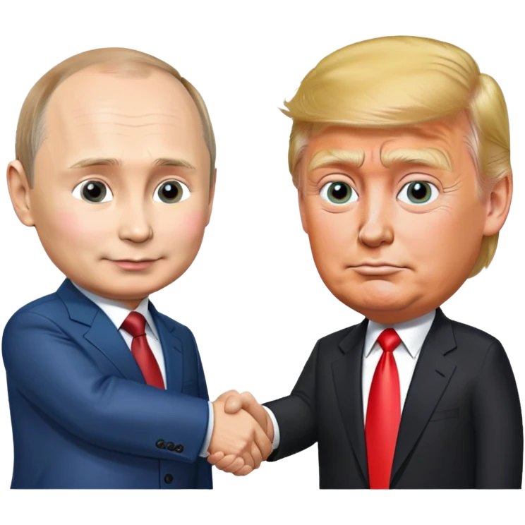 Putin shaking hands with Trump emoji