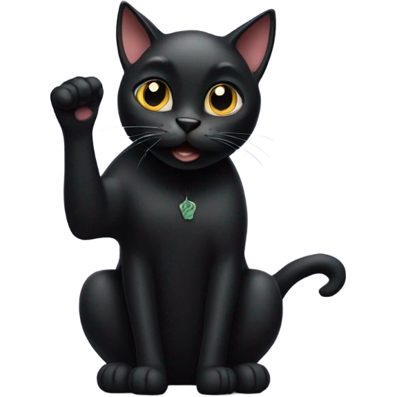 black cat with paws up emoji