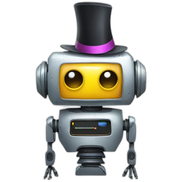 robot with partyhat emoji